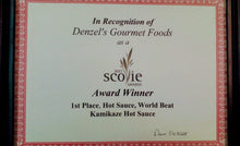 Load image into Gallery viewer, 2003 Scovie Award 1st Place Hot Sauce, World Beat
