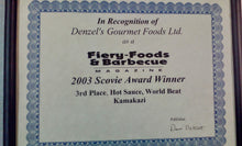 Load image into Gallery viewer, 2003 Scovie Award Hot Sauce, World Beat
