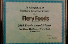 Load image into Gallery viewer, 2005 Scovie Award 3rd Place Hot Sauce, World Beat
