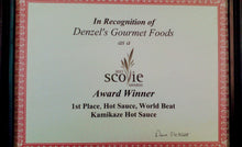 Load image into Gallery viewer, 2003 Scovie Award 1st Place Hot Sauce, World Beat
